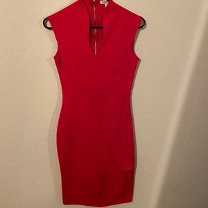 Fitted Red Midi Dress